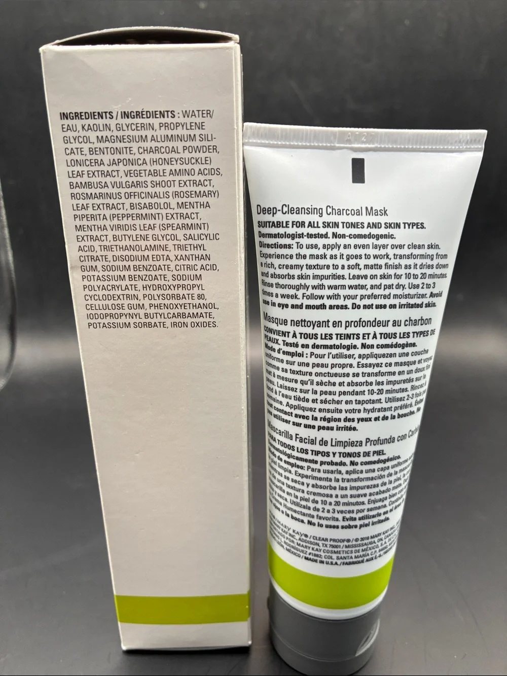 Mary Kay Clearproof Deep-Cleansing Charcoal Mask - White & Lime Green